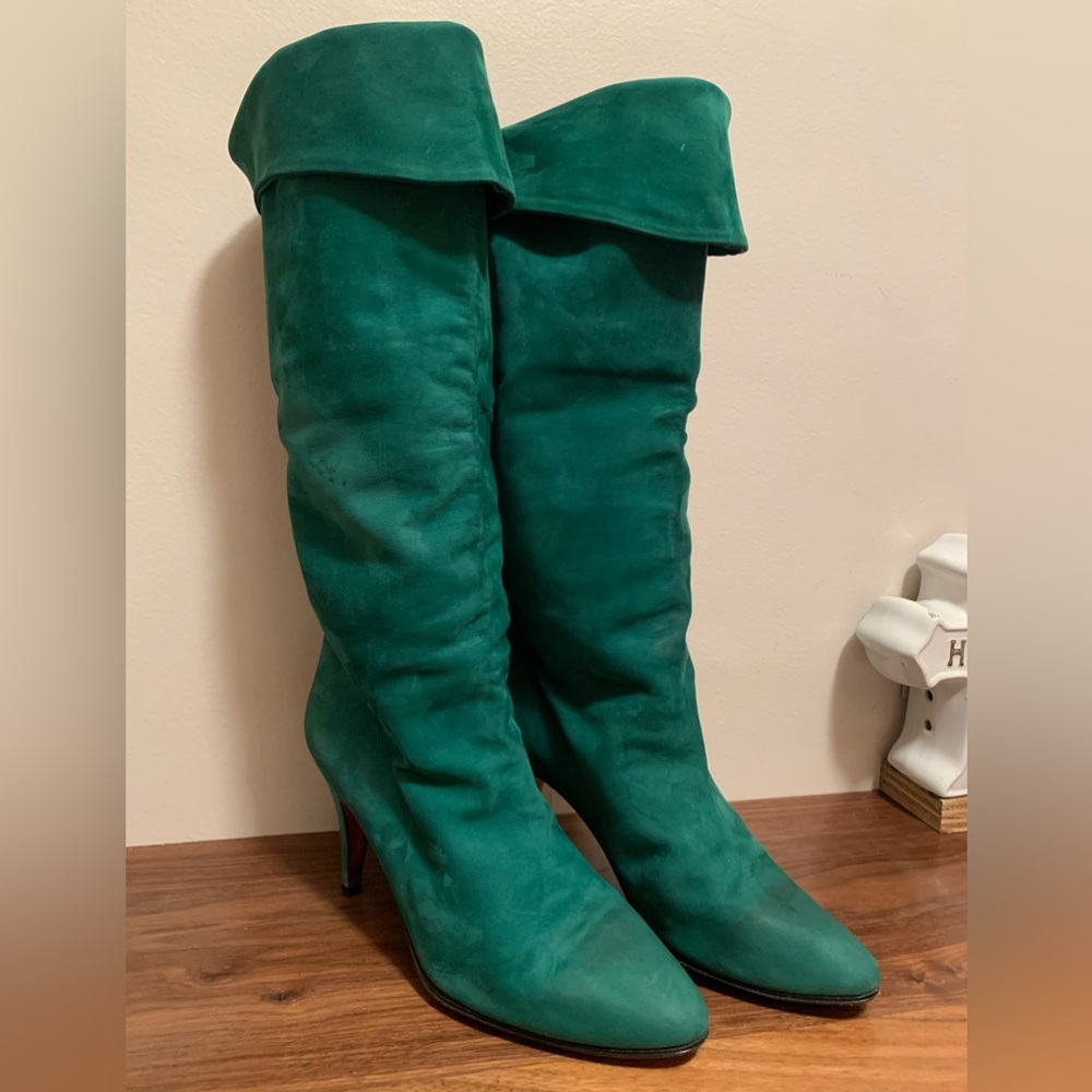 Vintage Chantal made in Italy suede heeled boots size 38 M